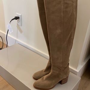 Tall over the knee suede boots